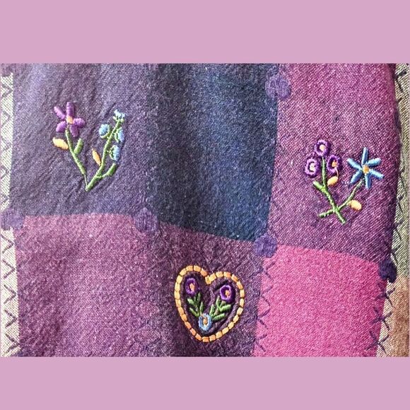 BOBBIE BROOKS Vintage Quilted Pattern Floral,Heart,Embroidery design Blouse - Picture 7 of 14